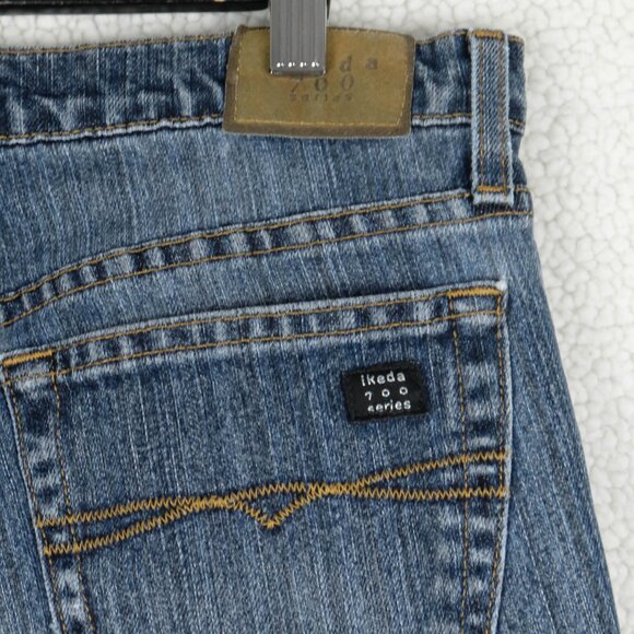 Ikeda Jeans Womens 30 700 Series Cropped Straight Leg Medium Wash Denim 90s Ple - Picture 5 of 11
